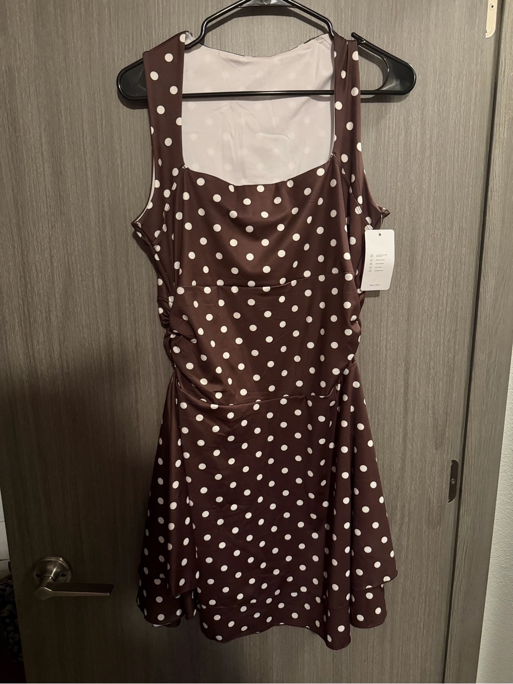 Amazon Brown Polka Dot Mini Dress